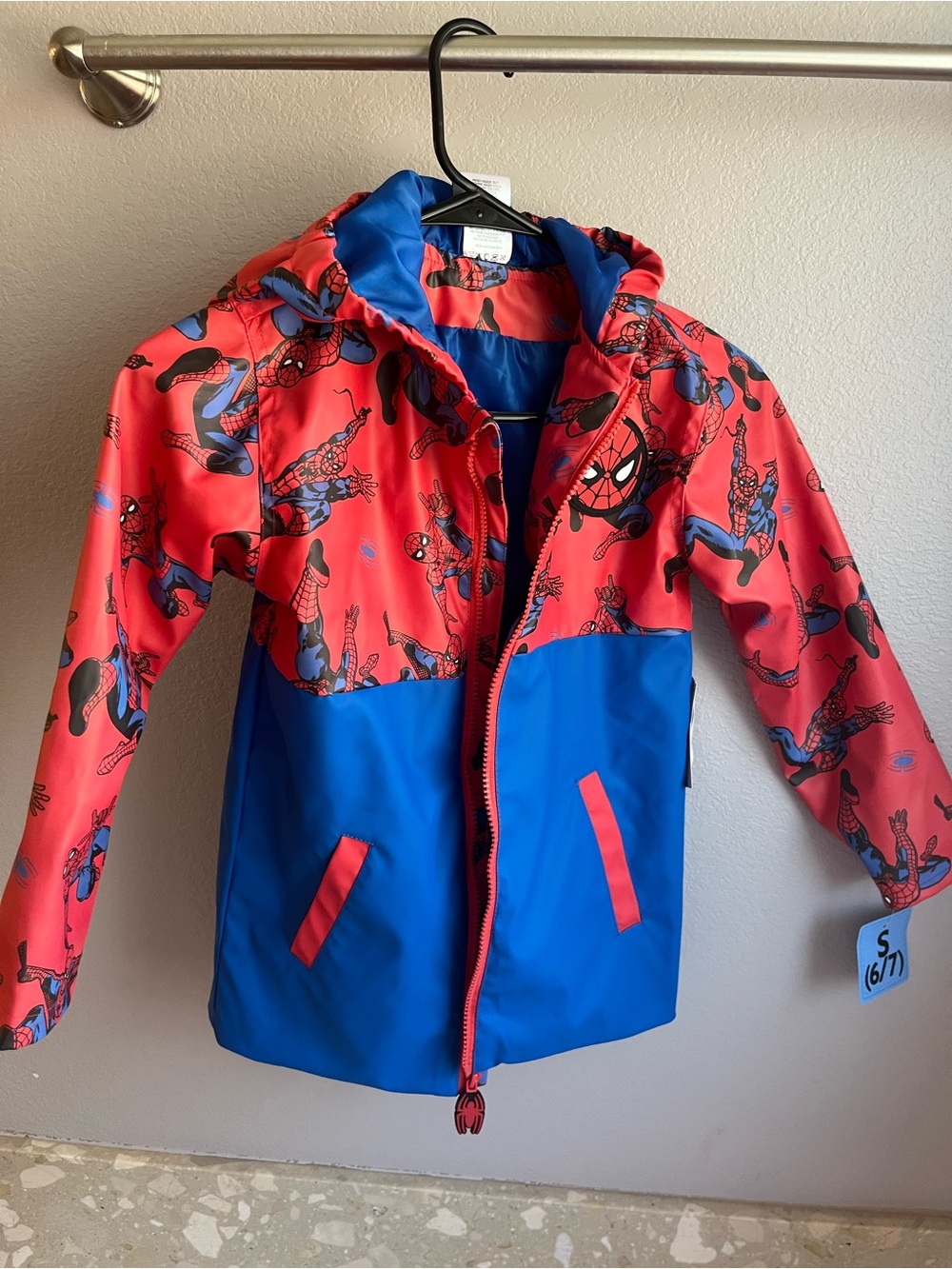 Marvel Red & Blue Spider-Man Hooded Raincoat